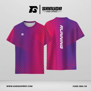 Jersey Lari Ungu–Magenta dengan Motif Garis Diagonal Melengkung Code GRA-24