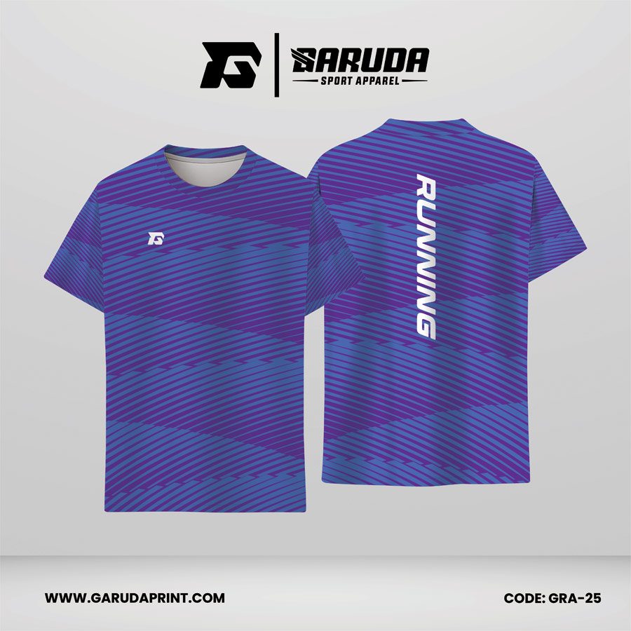 Jersey Lari Biru–Ungu dengan Motif Garis Diagonal Berulang Code GRA-25