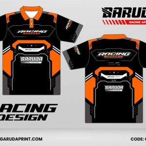 Jersey Racing GRC-22 Hitam–Oranye Blaze dengan Frame Panel Tegas dan Aksen Abu Grafit untuk Tampilan Racing yang Kokoh