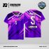 Jersey Voli JVF-04, Kombinasi Ungu–Magenta dengan Motif Lightning Tajam yang Enerjik