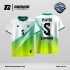 Jersey Voli JVF-12, Kombinasi Putih–Hijau Lime dengan Motif Garis Lengkung yang Fresh dan Sporty