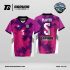 Jersey Voli JVF-20, Kombinasi Ungu–Magenta dengan Aksen Putih dan Motif Grunge Geometris yang Berkarakter