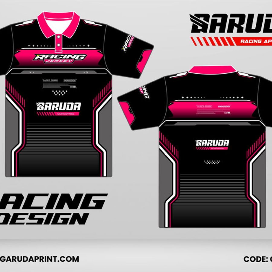 Jersey Racing GRC-03, Kombinasi Hitam–Pink dengan Aksen Abu yang Tampil Berani dan Modern
