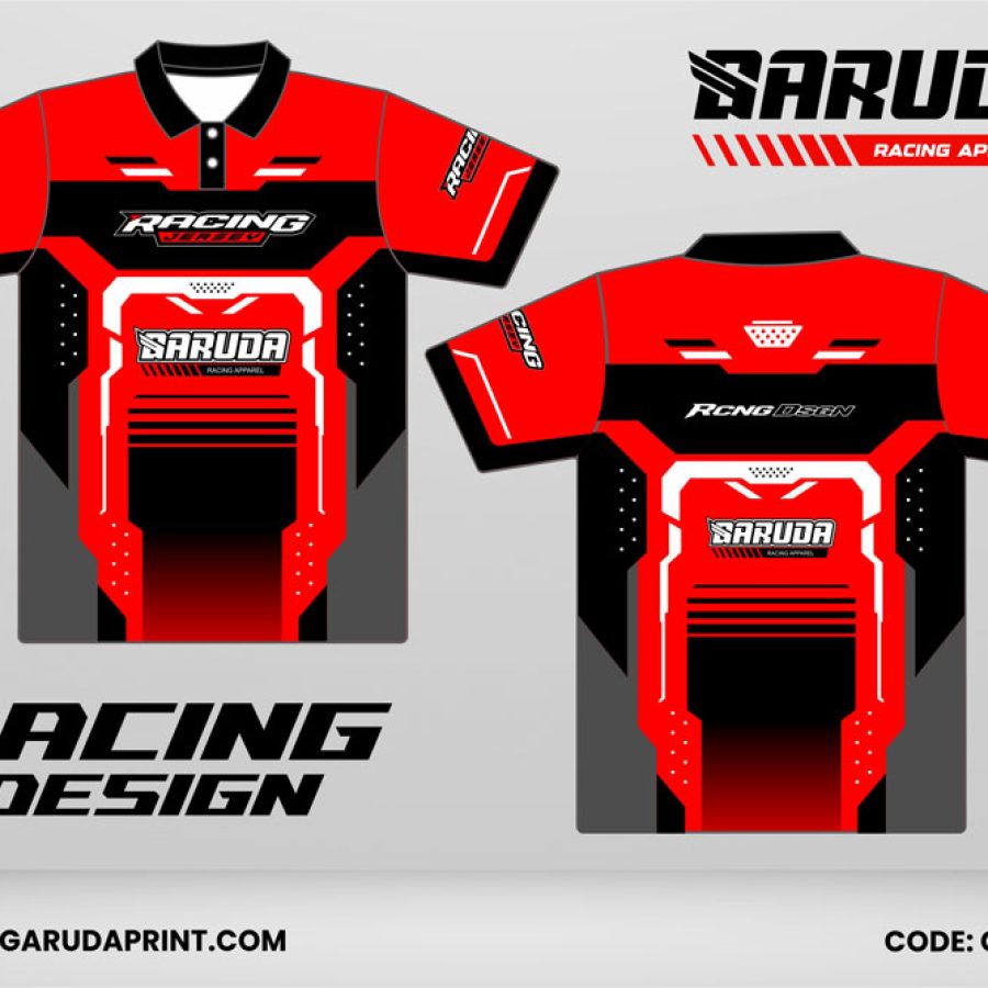 Jersey Racing GRC-05, Kombinasi Merah–Hitam dengan Aksen Putih yang Tampil Garang dan Sporty