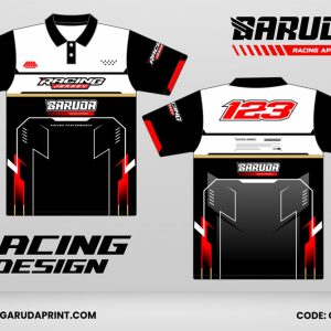 Jersey Racing GRC-06, Kombinasi Putih–Hitam dengan Aksen Merah yang Tampil Bersih dan Sporty