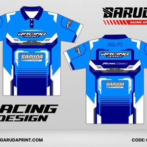 Jersey Racing GRC-18 Biru–Putih dengan Layer Panel Bertingkat, Desain Racing Clean dan Profesional untuk Tim Balap