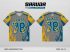 Jersey Kelas GCL-10 Abu-abu – Kuning Mustard Biru Tosca dengan Motif Flame Kontras dan Layer Angka Bertekstur