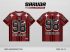 Jersey Kelas GCL-15 Merah Maroon – Hitam dengan Motif Garis Vertikal Bold dan Aksen Kilap Bintang