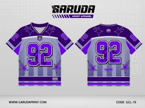 Jersey Kelas GCL-19 Ungu – Abu Gradasi dengan Motif Bintang Kilap dan Garis Vertikal Fade
