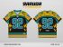 Jersey Kelas GCL-24 Hitam – Kuning Mustard dengan Motif Flame Dual Tone dan Star Highlight