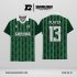 Jersey Berkerah GK-01 Hijau Tua Motif Garis Vertikal Elegan untuk Tampilan Tim Lebih Solid