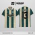 Jersey Berkerah GK-08 Cream Hijau Botol Motif Garis Vertikal Premium