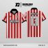 Jersey Berkerah GK-15 Merah Putih Motif Garis Vertikal Tajam dan Berani