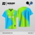 Jersey Padel GPDL-11 Lime Neon–Biru Aqua dengan Motif Halftone Wave Split dan Gradient Flow Curve