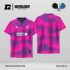 Jersey Padel GPDL-19 Pink Neon–Ungu Violet dengan Motif Organic Wave Burst dan Halftone Swirl Texture