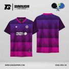 Jersey Padel GPDL-24 Ungu Tua–Pink Fuchsia dengan Motif Horizontal Tone Block dan Micro Dash Texture