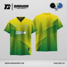 Jersey Padel GPDL-32 Kuning Lemon–Hijau Daun dengan Motif Angular Panel Cut dan Smooth Gradient Blend
