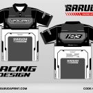 Jersey Racing GRC-36 Hitam–Abu Monokrom dengan Panel Armor Industrial, Frame Simetris, dan Motif Tech Minimalis