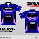 Jersey Racing GRC-47 Biru Benhur–Hitam dengan Aksen Pink Soft, Panel Tech Futuristik, dan Motif Garis Digital Racing
