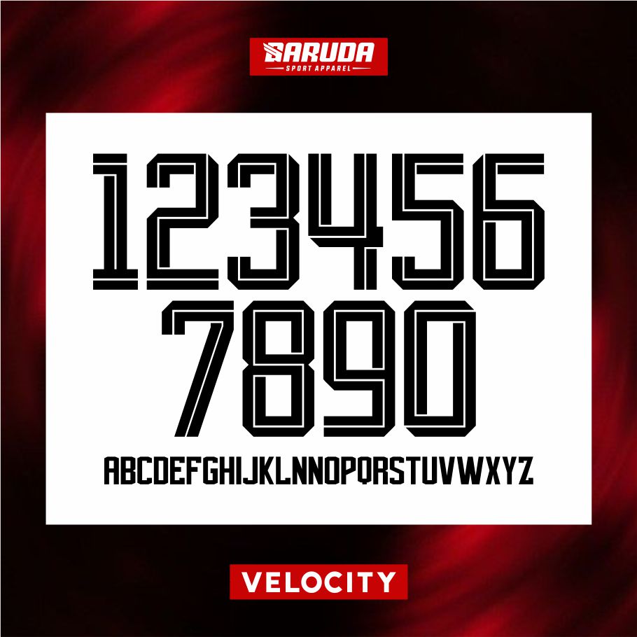 PILIHAN FONT JERSEY KEREN TERBAIK UNTUK ANGKA NOMOR PUNGGUNG BAJU FUTSAL KAOS SEPAK BOLA