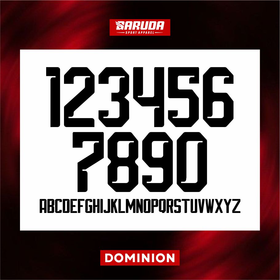 PILIHAN FONT JERSEY KEREN TERBAIK UNTUK ANGKA NOMOR PUNGGUNG BAJU FUTSAL KAOS SEPAK BOLA