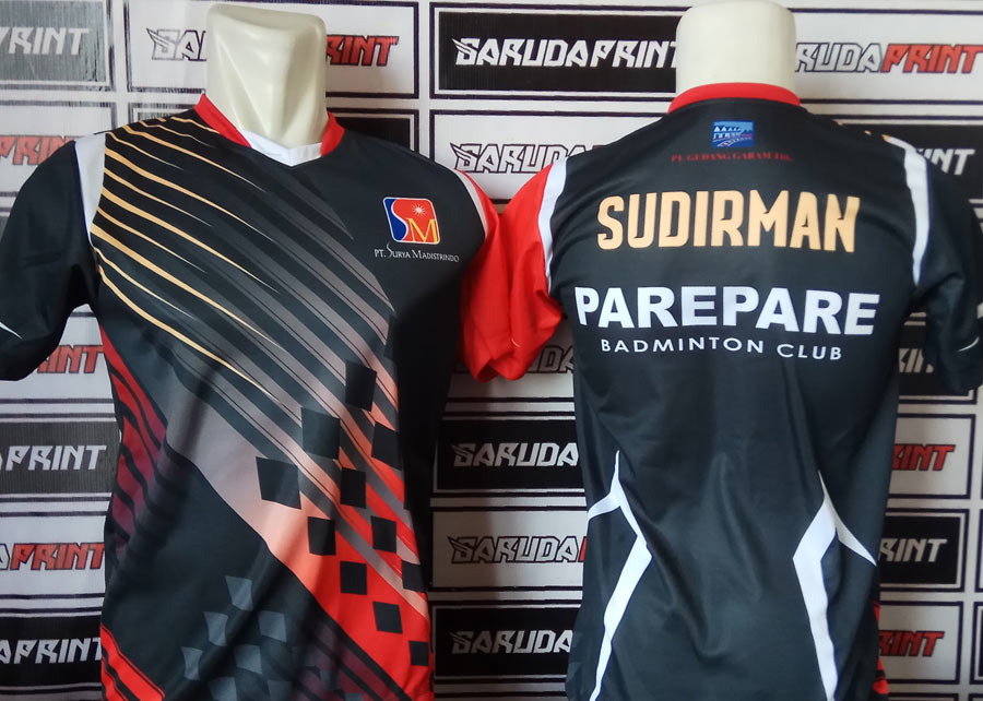 Jersey Badminton Parepare Badminton Club Tampil Tegas dengan Kombinasi Hitam dan Merah