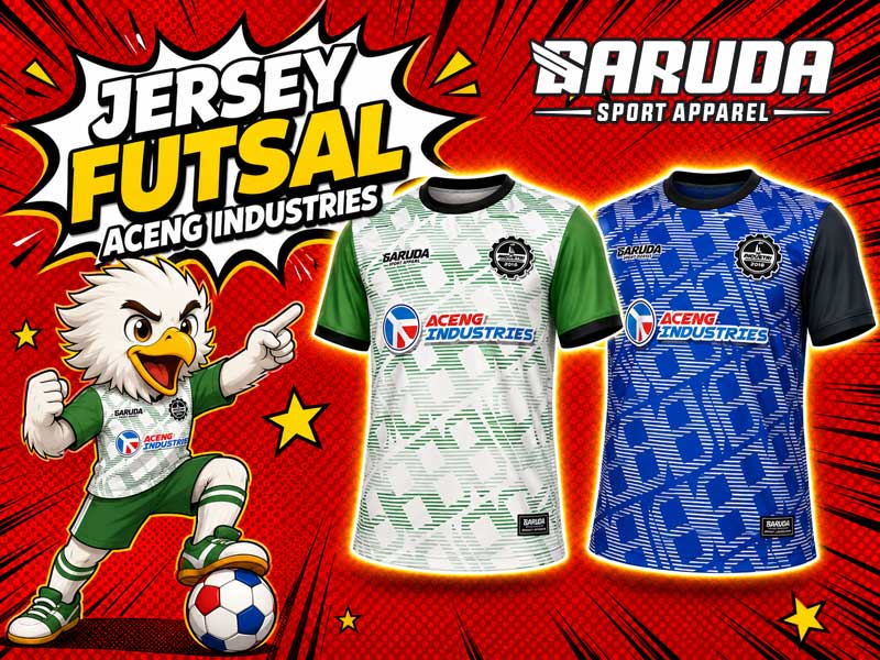 Jersey Futsal Aceng Industries dengan Dua Varian Warna yang Simpel dan Sporty
