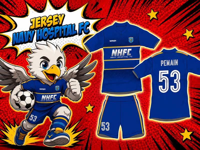 Jersey Futsal Navy Hospital FC Tampil Rapi dengan Warna Biru dan Aksen Kuning