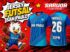 Jersey Futsal San Paulo Tampil Segar dengan Motif Biru Tosca dan Detail Merah