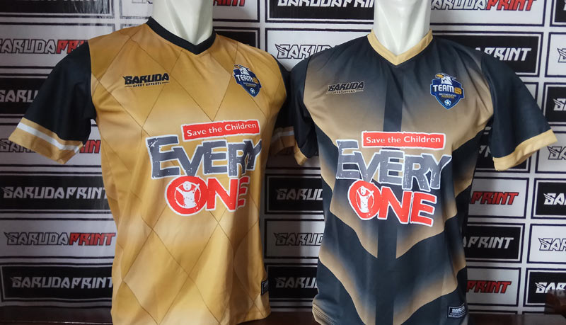 Jersey Futsal Team S Brotherhood Indonesia Tampil Solid dengan Warna Gold dan Hitam