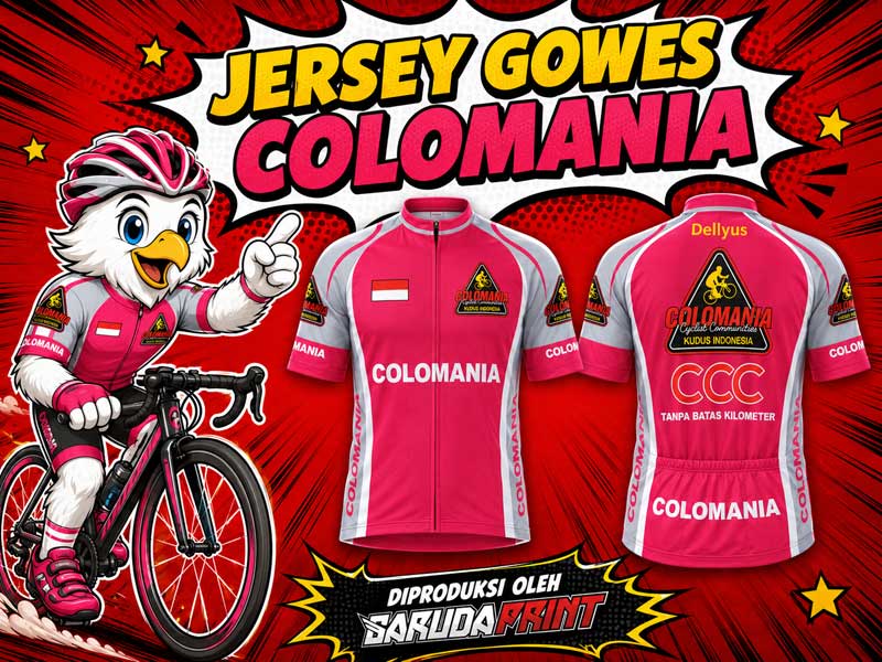 Jersey Gowes Colomania Kudus Full Zipper yang Aerodinamis