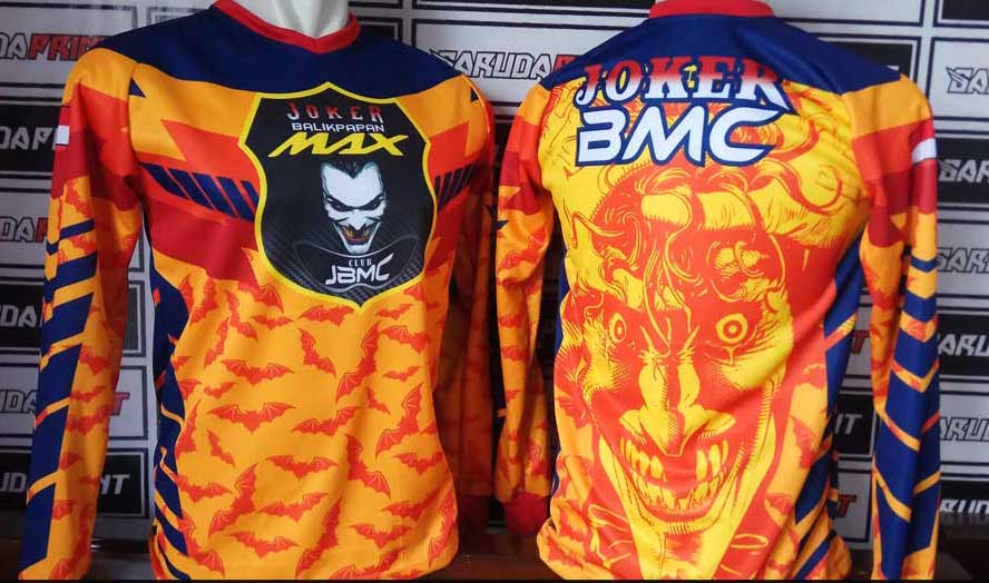 Jersey Komunitas Motor Joker BMC Tampil Mencolok dengan Desain Kuning Oranye
