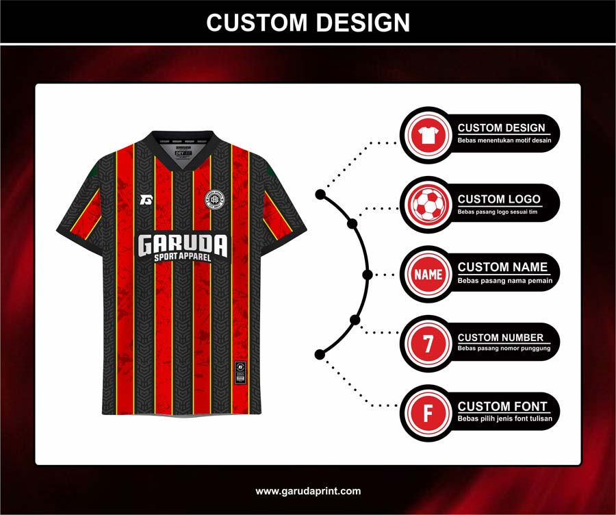 Jasa vendor jersey custom dengan desain sendiri untuk tim, komunitas, dan event