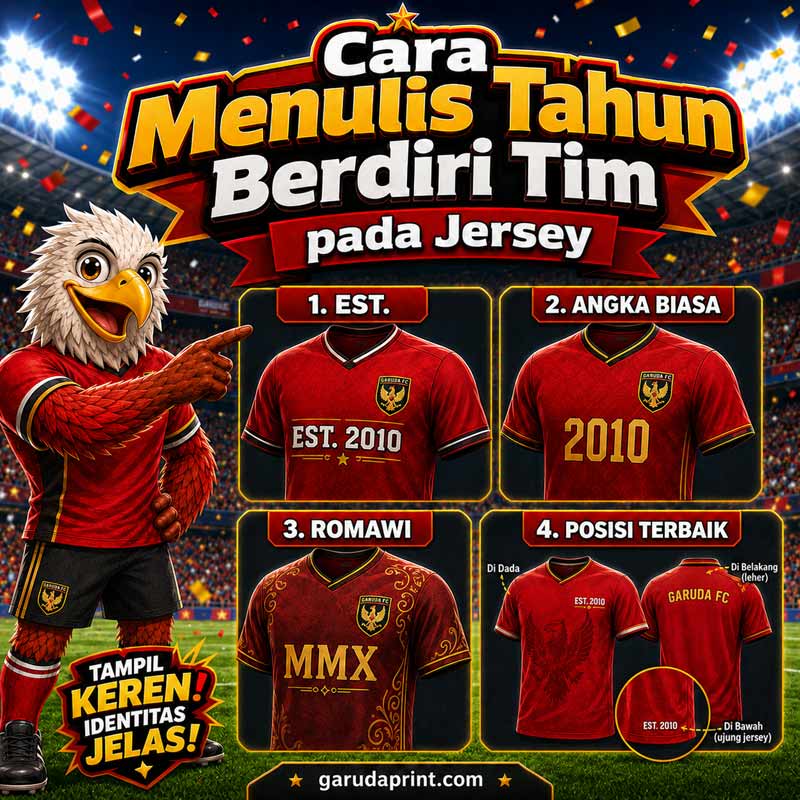 Cara Menulis Tahun Berdiri Tim pada Jersey