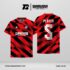 Jersey Futsal GS-02 Merah Hitam Motif Brush Diagonal Agresif dan Modern