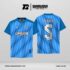 Jersey Futsal GS-09 Biru Muda Toska Motif Garis Slash Diagonal yang Segar dan Cepat