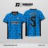 Jersey Futsal GS-24 Biru Toska Navy Motif Anyaman Patah Geometris yang Modern