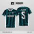Jersey Futsal GS-29 Hitam Teal Putih Motif Diagonal Hatch Stripe yang Tegas dan Modern