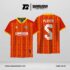 Jersey Futsal GS-33 Merah Kuning Motif Flame Vertikal dengan Detail Dot Pattern
