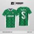 Jersey Futsal GS-36 Hijau Putih Motif Polygon Kristal dengan Aksen Starburst Lime