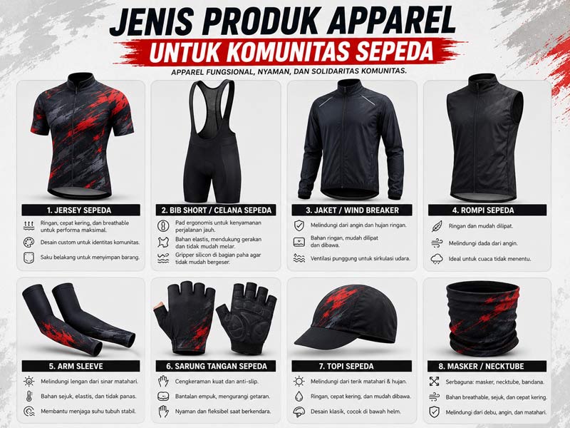 Jenis Produk Apparel untuk Komunitas Sepeda