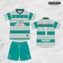 Jersey Futsal Joko Panambang Toska Abu Gold Motif Stripe Horizontal