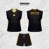 Jersey Futsal Tanpa Lengan SMPN 1 Blora Hitam Gold Motif Pattern Diagonal