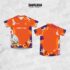 Jersey Olahraga FISIP UNS Oranye Ungu Motif Doodle Abstrak Ceria