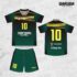 Jersey Voli Maheswara Hijau Forest Hitam Motif Speed Line Horizontal Kuning