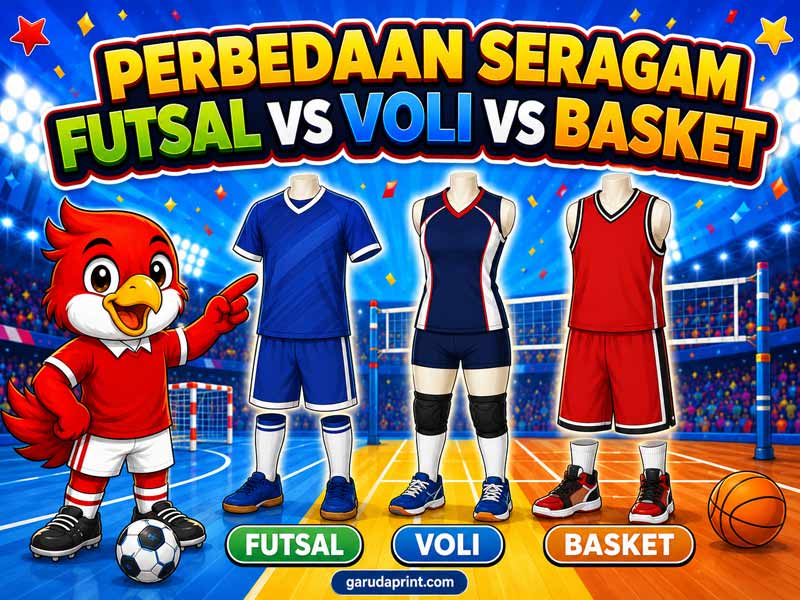 Perbedaan Seragam Futsal, Voli, dan Basket